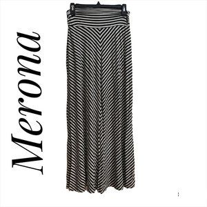 Merona Extra Small Maxi Skirt Striped Black White